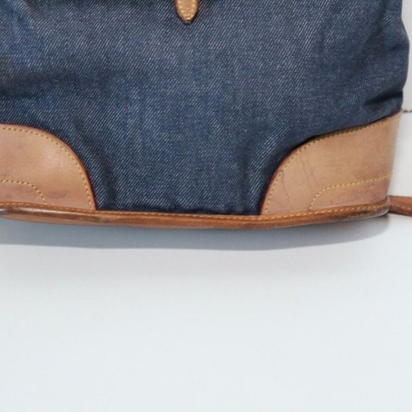 Vintage Dooney & Bourke Blue Denim & Leather Backpack Purse USA Made H13008 - Picture 2 of 15